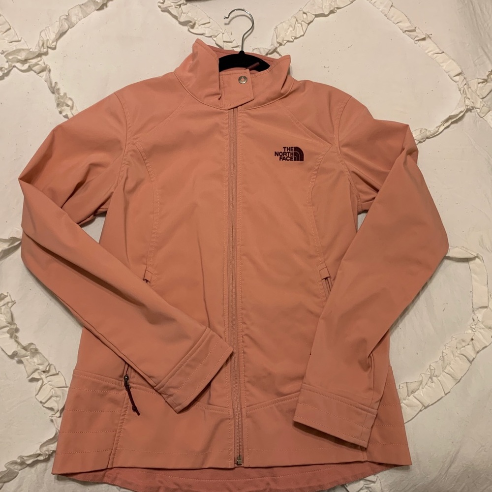 light pink/peach north face jacket